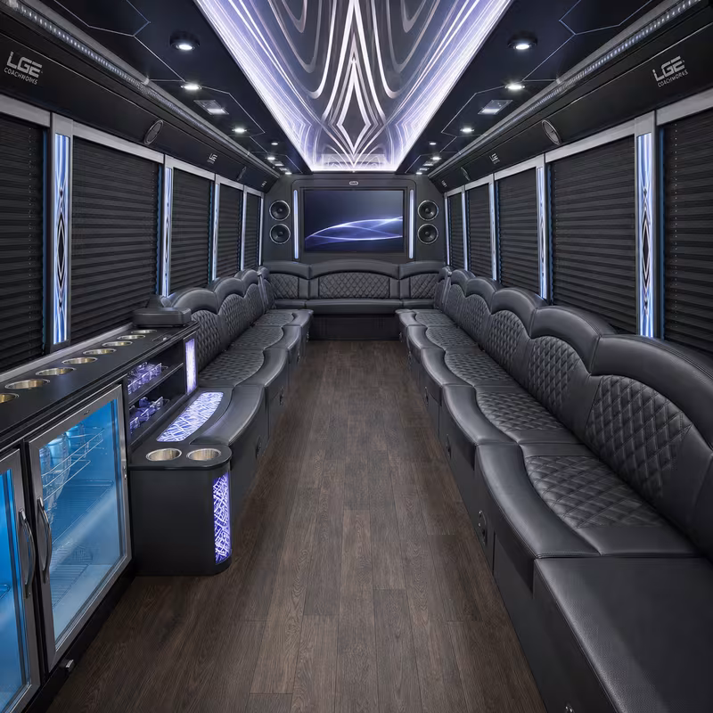 25 Passenger Party Bus Interior