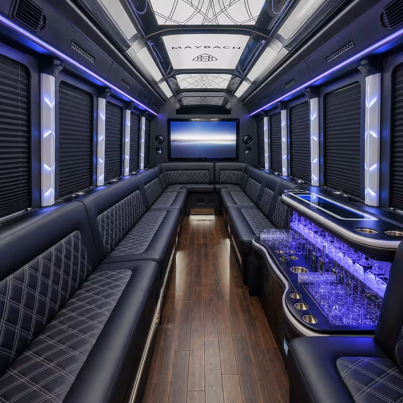 28 Passenger Party Bus Interior