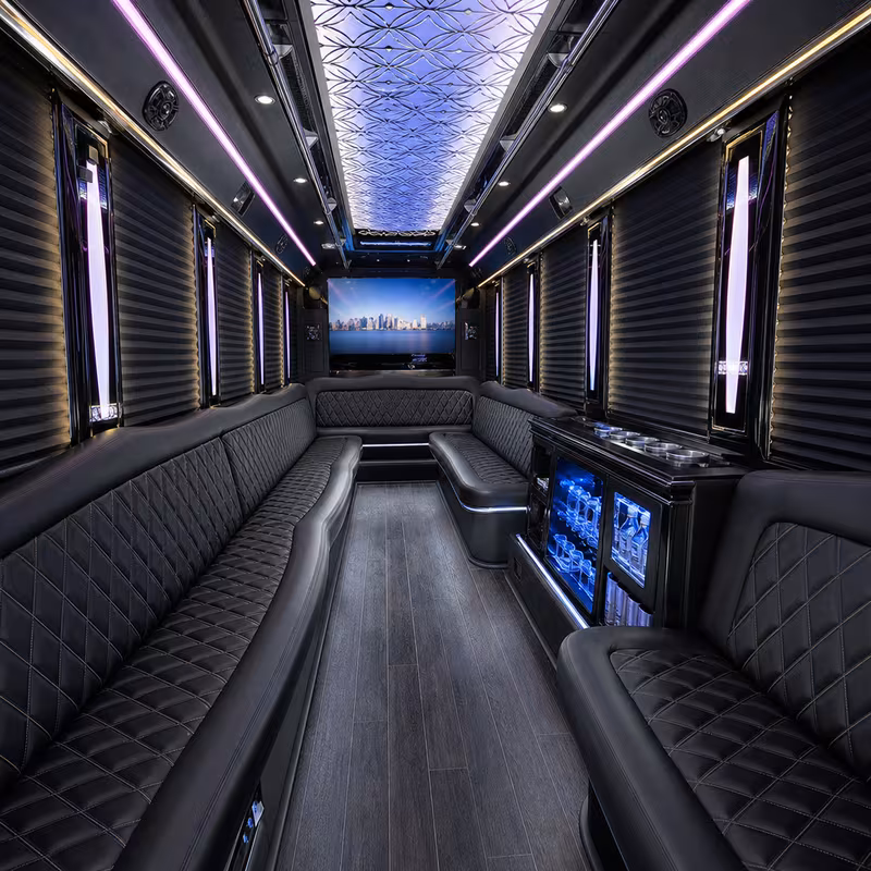 30 Passenger Party Bus Interior