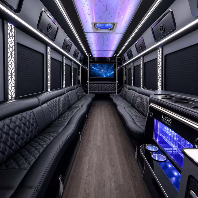 40 Passenger Party Bus Interior