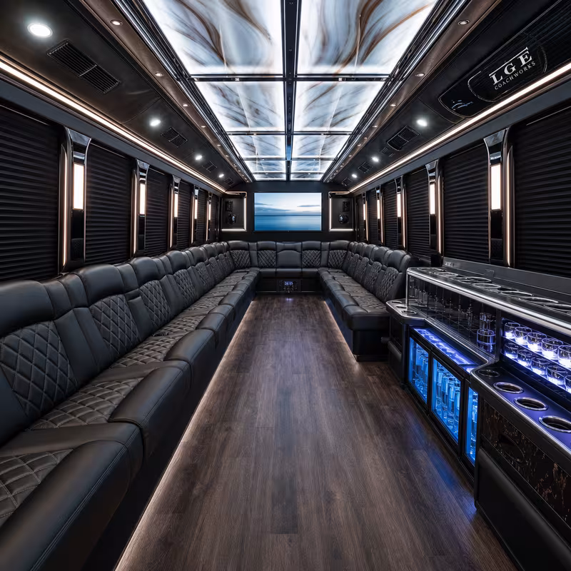 40 Passenger Party Bus Interior