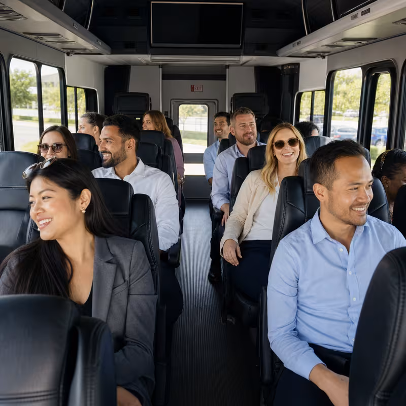 Black Mercedes Sprinter van staged for an St. Louis Corporate Transportation group
