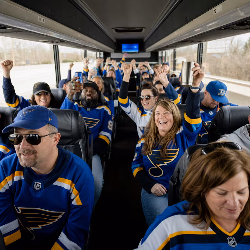 Black Mercedes Sprinter van staged for an St. Louis Sporting Event Transportation group